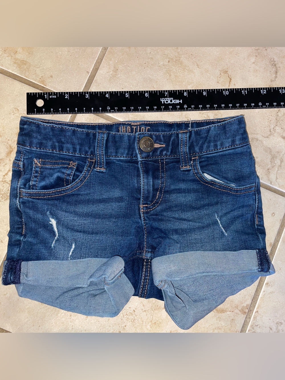 Justice Dark Blue Denim Shorts